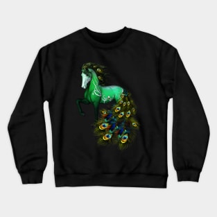 Wonderful fantasy horse with peacock feathers Crewneck Sweatshirt